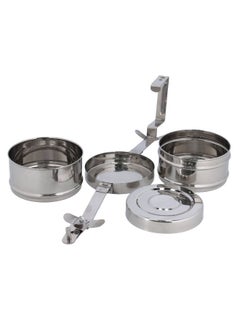 Royalford 2 Layer Stainless Steel Bombay Tiffin Silver 13x21cm  - Image 4