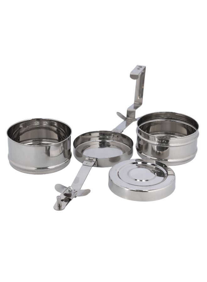 Royalford 2 Layer Stainless Steel Bombay Tiffin Silver 13x21cm  - Image 4