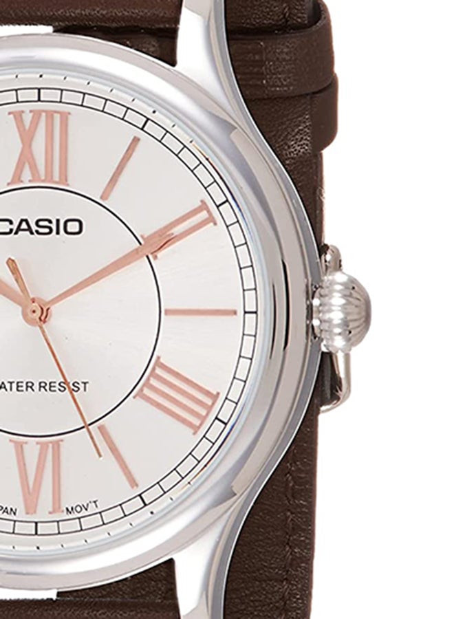 كاسيو ساعة يد بعقارب وسوار من الجلد - طراز MTP-E113L-5ADF للرجال - Image 5