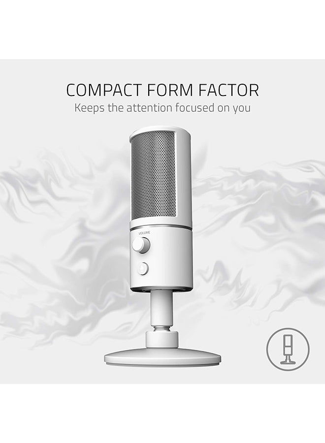 RAZER Seiren X USB Streaming Microphone - Professional Grade, Built-in Shock Mount, Supercardiod Pick-Up Pattern, Anodized Aluminum - Mercury White  - Image 2