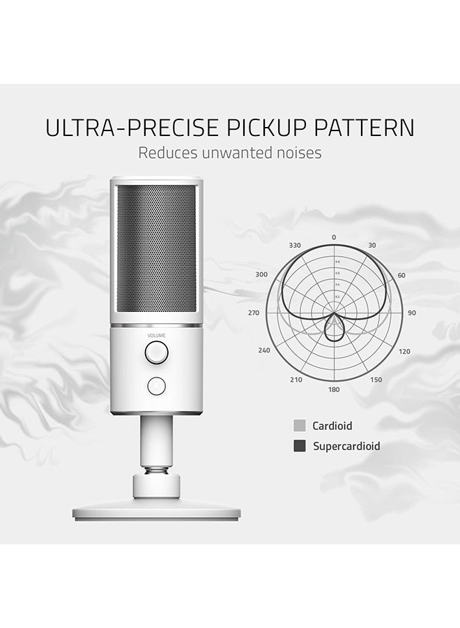 RAZER Seiren X USB Streaming Microphone - Professional Grade, Built-in Shock Mount, Supercardiod Pick-Up Pattern, Anodized Aluminum - Mercury White  - Image 3