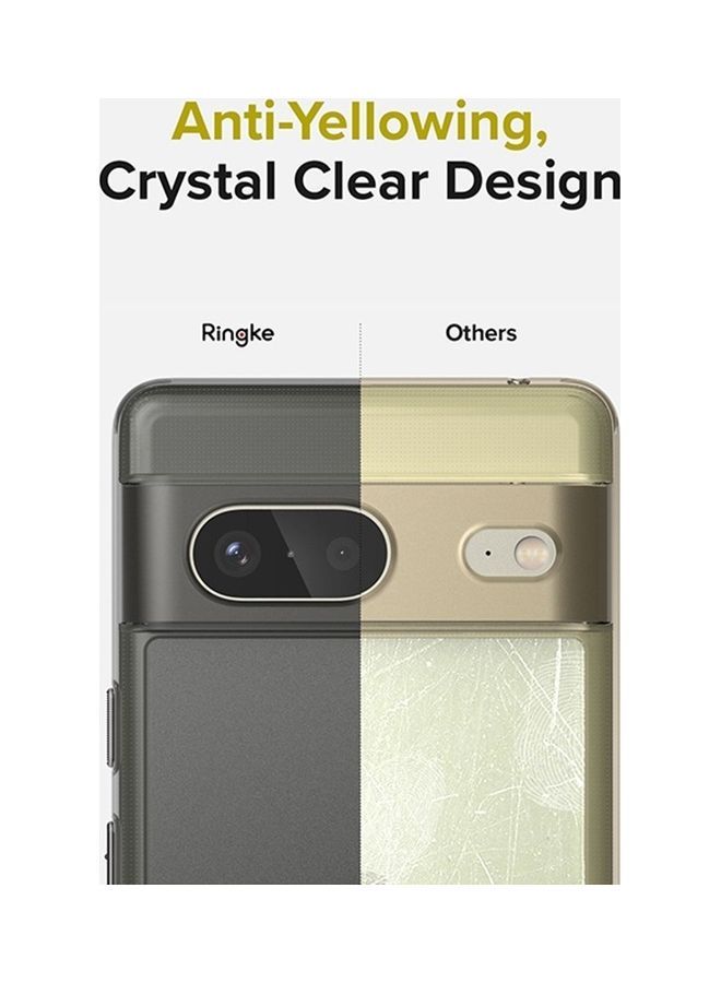 Ringke Fusion Compatible With Google Pixel 7 Case Minimal Yellowing Anti-Scratch Hard Clear Back Shockproof TPU Bumper Drop Protection Phone Cover Matte Smoke Black - Image 3