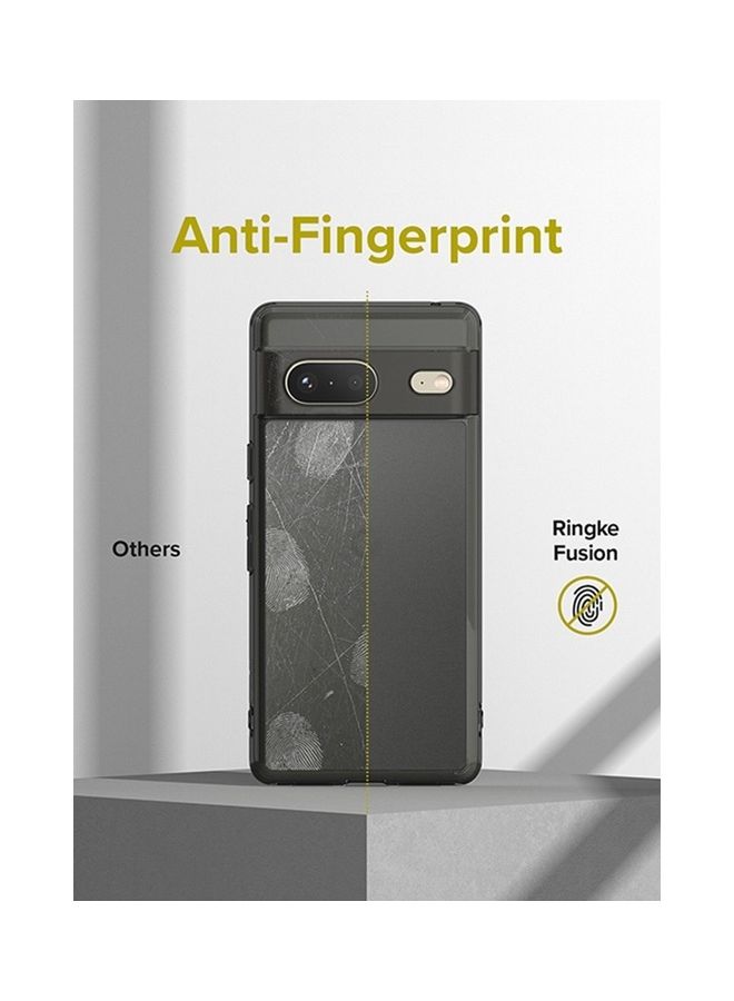 Ringke Fusion Compatible With Google Pixel 7 Case Minimal Yellowing Anti-Scratch Hard Clear Back Shockproof TPU Bumper Drop Protection Phone Cover Matte Smoke Black - Image 4