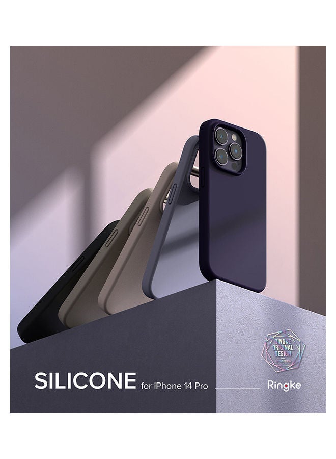 Ringke Silicone Cover For iPhone 14 Pro Case Protective Lightweight Flexible Scratch Resistant Soft Microfiber Full-Body Pink Sand - Image 5