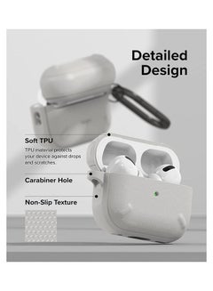 Ringke Onyx Cover For Air Pods Pro 2nd Generation 2022 Extreme Tough Silicone Type Shockproof Premium TPU Non Slip Bumper Case With Keychain Carabiner Warm Grey  - Image 3