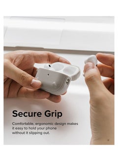 Ringke Onyx Cover For Air Pods Pro 2nd Generation 2022 Extreme Tough Silicone Type Shockproof Premium TPU Non Slip Bumper Case With Keychain Carabiner Warm Grey  - Image 5