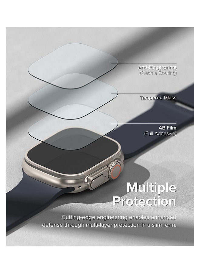 Ringke - Tempered Glass Pack Of 4 For Apple Watch Ultra 49mm Screen Protector 9H Hardness Anti Scratch Full Cover Protective Film Clear - Image 1