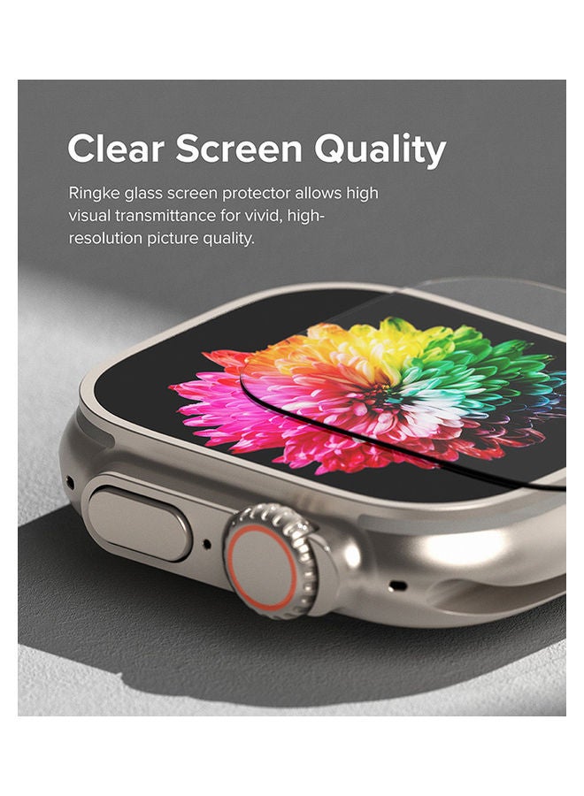 Ringke - Tempered Glass Pack Of 4 For Apple Watch Ultra 49mm Screen Protector 9H Hardness Anti Scratch Full Cover Protective Film Clear - Image 1