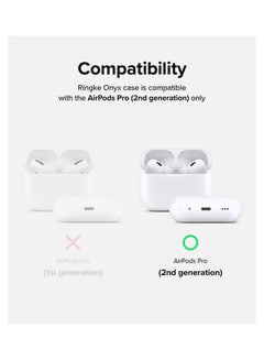 Ringke Onyx Cover For AirPods Pro 2nd Generation 2022 Extreme Tough Silicone Type Shockproof Premium TPU Non-Slip Bumper Case With Keychain Carabiner Black  - Image 2