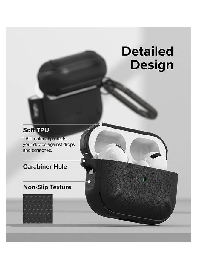 Ringke Onyx Cover For AirPods Pro 2nd Generation 2022 Extreme Tough Silicone Type Shockproof Premium TPU Non-Slip Bumper Case With Keychain Carabiner Black  - Image 3