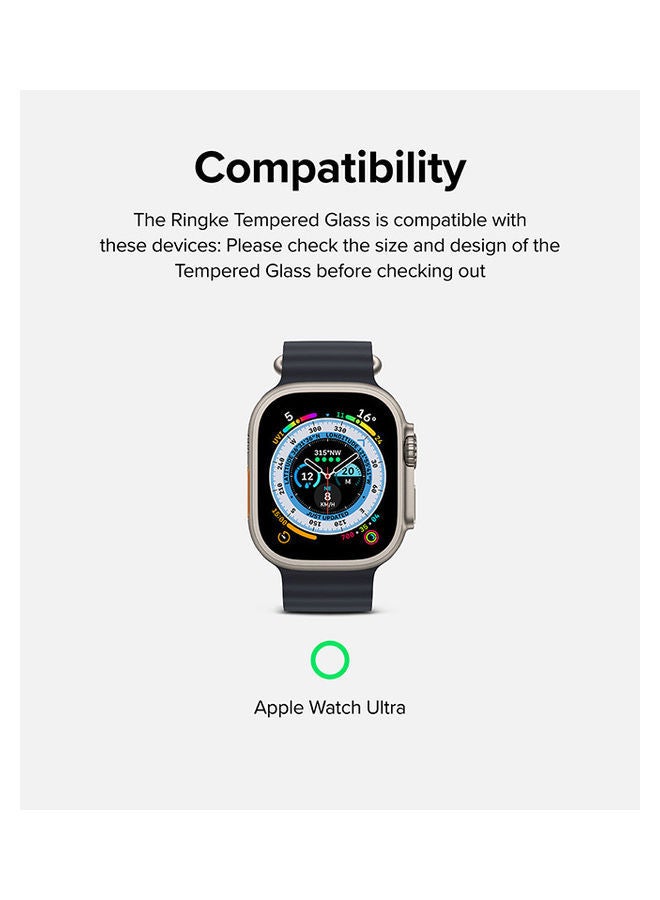 Ringke - Tempered Glass Pack Of 4 For Apple Watch Ultra 49mm Screen Protector 9H Hardness Anti Scratch Full Cover Protective Film Clear - Image 1