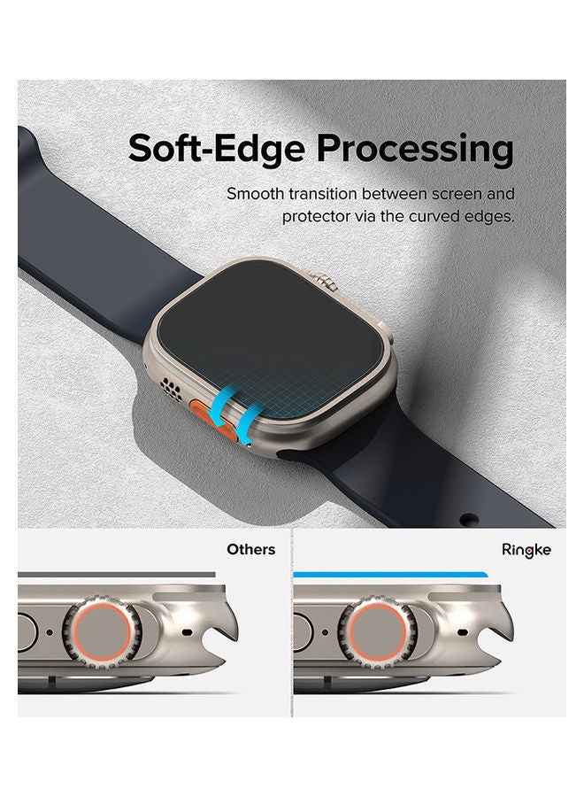 Ringke - Tempered Glass Pack Of 4 For Apple Watch Ultra 49mm Screen Protector 9H Hardness Anti Scratch Full Cover Protective Film Clear - Image 1