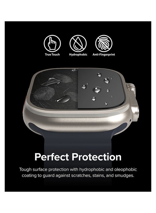 Ringke - Tempered Glass Pack Of 4 For Apple Watch Ultra 49mm Screen Protector 9H Hardness Anti Scratch Full Cover Protective Film Clear - Image 1