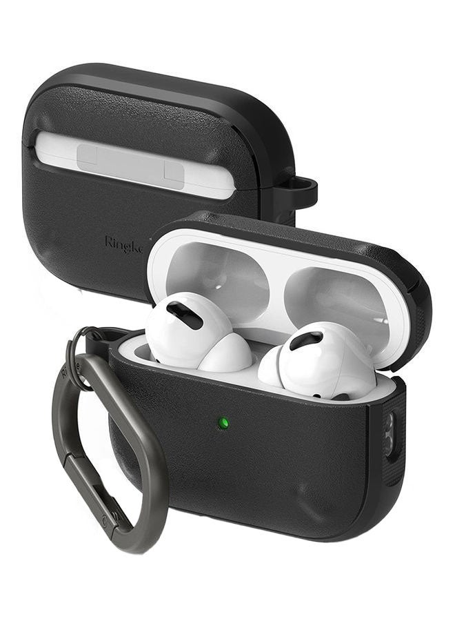 Ringke Onyx Cover For AirPods Pro 2nd Generation 2022 Extreme Tough Silicone Type Shockproof Premium TPU Non-Slip Bumper Case With Keychain Carabiner Black  - Image 1