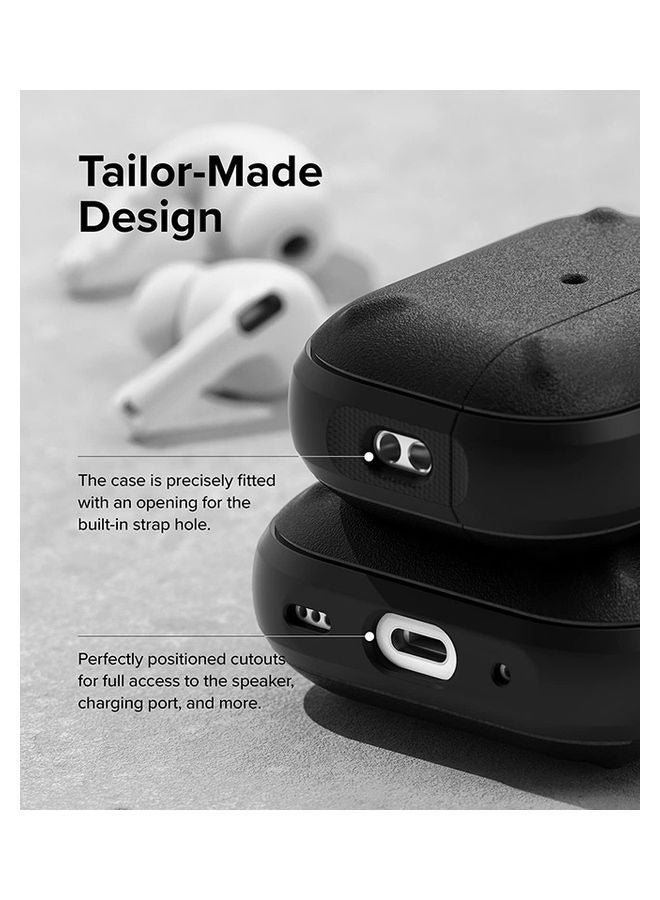Ringke Onyx Cover For AirPods Pro 2nd Generation 2022 Extreme Tough Silicone Type Shockproof Premium TPU Non-Slip Bumper Case With Keychain Carabiner Black  - Image 4