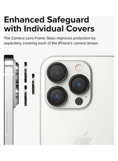 Ringke Camera Lens Frame Glass For iPhone 14 Pro And Pro Max Protector Anti Fingerprint Aluminum Alloy Adhesive Coating Black  - Image 4