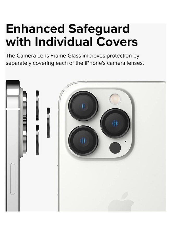 Ringke Camera Lens Frame Glass For iPhone 14 Pro And Pro Max Protector Anti Fingerprint Aluminum Alloy Adhesive Coating Black  - Image 4