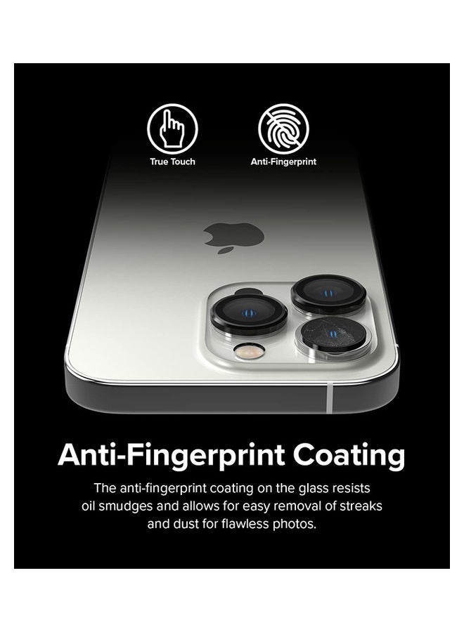 Ringke Camera Lens Frame Glass For iPhone 14 Pro And Pro Max Protector Anti Fingerprint Aluminum Alloy Adhesive Coating Black  - Image 5