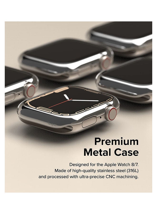 Ringke Bezel Styling For Apple Watch 8 Or 7 45mm Stainless Steel Adhesive Frame Ring Cover Anti Scratch Protection Silver  - Image 4