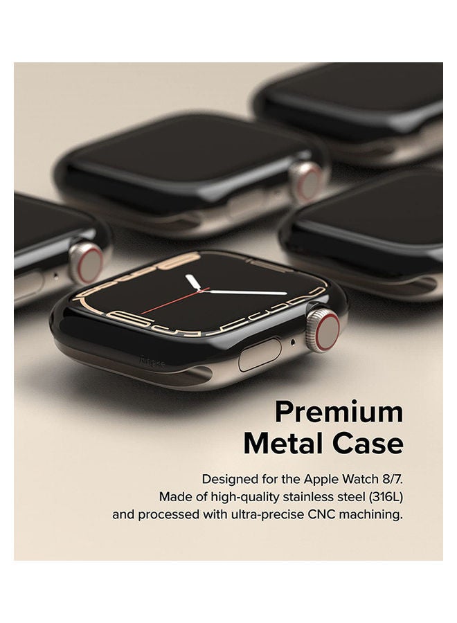 Ringke Bezel Styling For Apple Watch 8 Or 7 45mm Stainless Steel Adhesive Frame Ring Cover Anti Scratch Protection Black  - Image 4