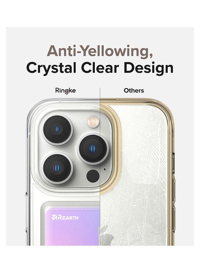 Ringke - Fusion Card Case Transparent Hard Back With Built-In Slim Card Holder Wallet Cover For iPhone 14 Pro Clear - Image 1
