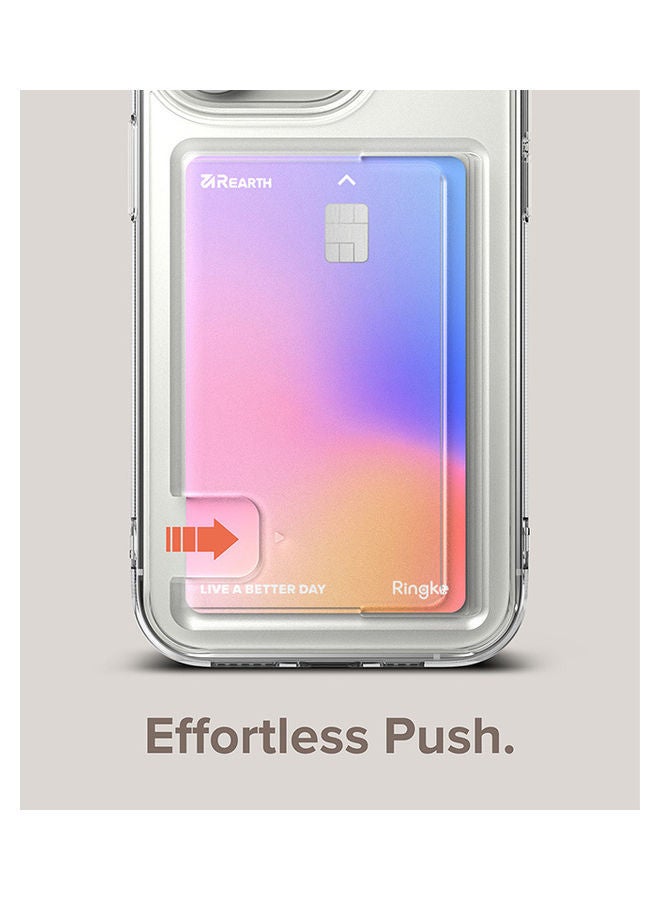 Ringke - Fusion Card Case Transparent Hard Back With Built-In Slim Card Holder Wallet Cover For iPhone 14 Pro Clear - Image 1