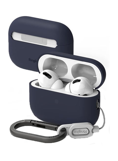 Silicone Cover For AirPods Pro 2nd Generation Case Anti-Scratch Shockproof Rugged Protective Case Midnight Blue