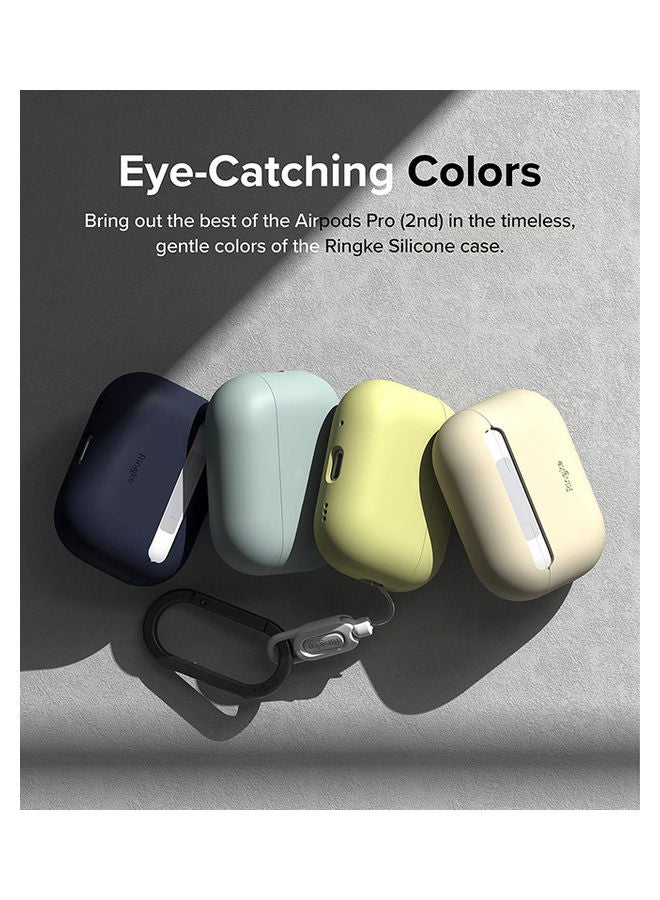Ringke - Silicone Cover For AirPods Pro 2nd Generation Case Anti-Scratch Shockproof Rugged Protective Case Midnight Blue - Image 1