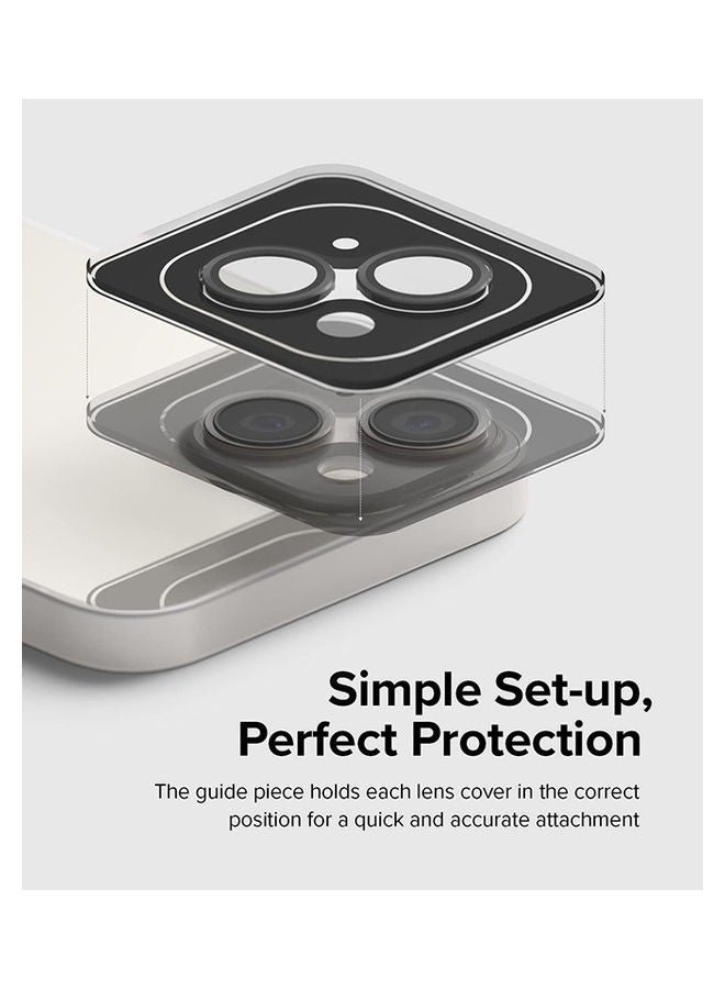 Ringke Camera Lens Frame Glass For iPhone 14 Or Plus Protector Anti-Fingerprint Aluminum Alloy Frames Adhesive Coating Black  - Image 3