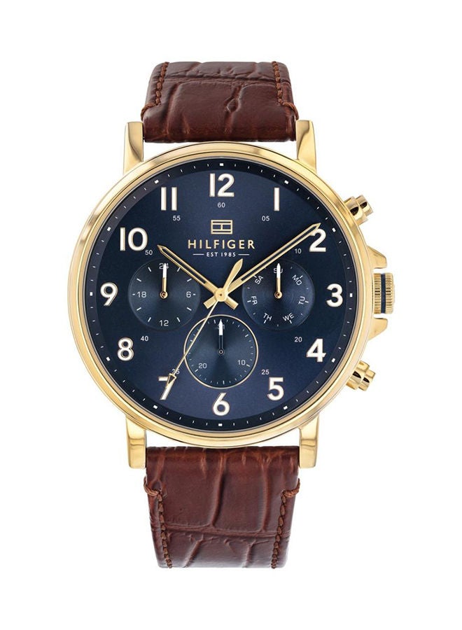 Men's Daniel Round Shape Leather Band Analog Wrist Watch 46 mm - Brown - 1710380 - v1671022109/N30082919A_1