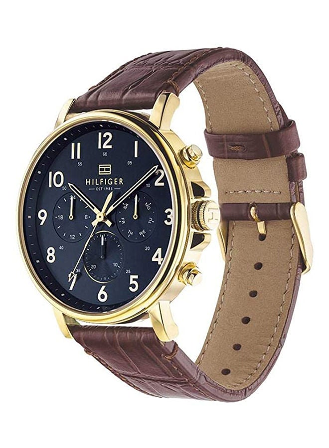 Men's Daniel Round Shape Leather Band Analog Wrist Watch 46 mm - Brown - 1710380 - v1671022109/N30082919A_2
