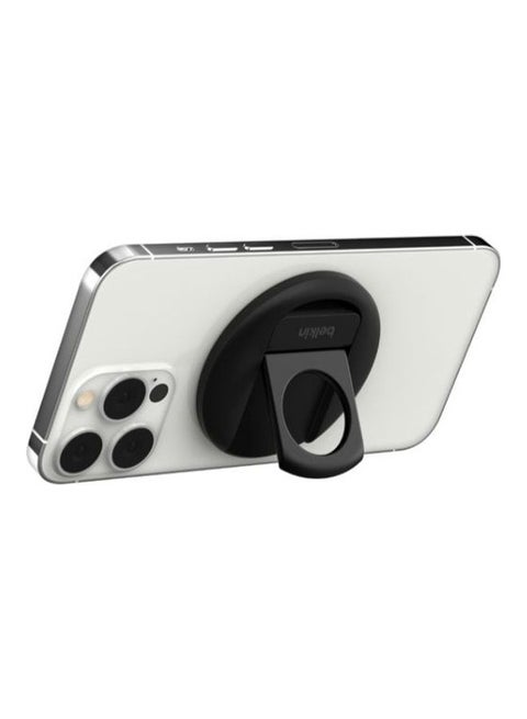 Magsafe Camera Mount For Macbook - Magnetic iPhone Continuity Camera Holder, Transform iPhone To Webcam - Compatible With Macbook Pro, Air, iPhone 15, 14, 13, 12 - Enhanced Stability Ring Grip Black