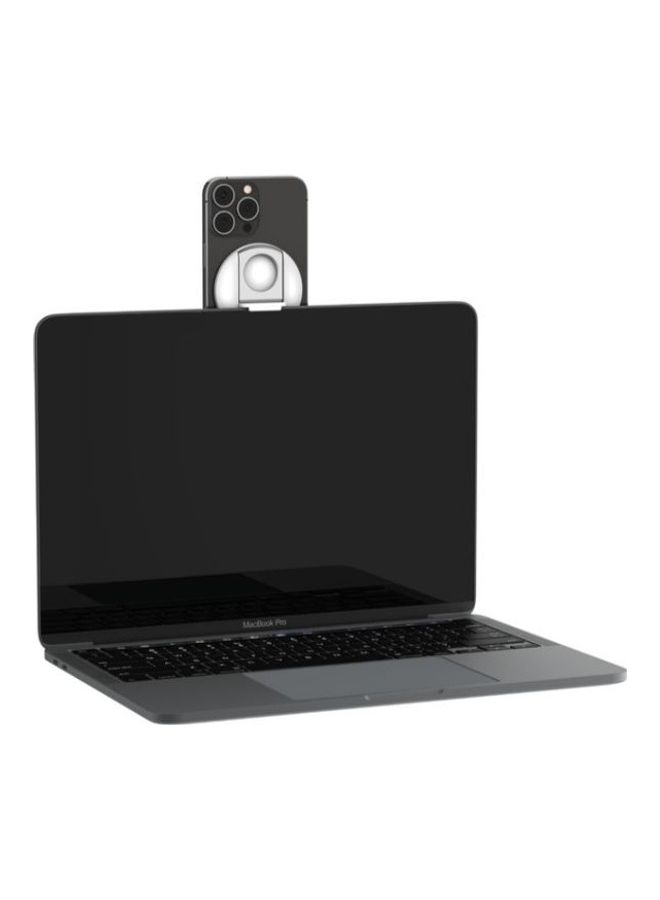 belkin - Magsafe Camera Mount For Macbook - Magnetic iPhone Continuity Camera Holder, Transform iPhone To Webcam - Compatible With Macbook Pro, Air, iPhone 15, 14, 13, 12 - Enhanced Stability Ring Grip White - Image 1
