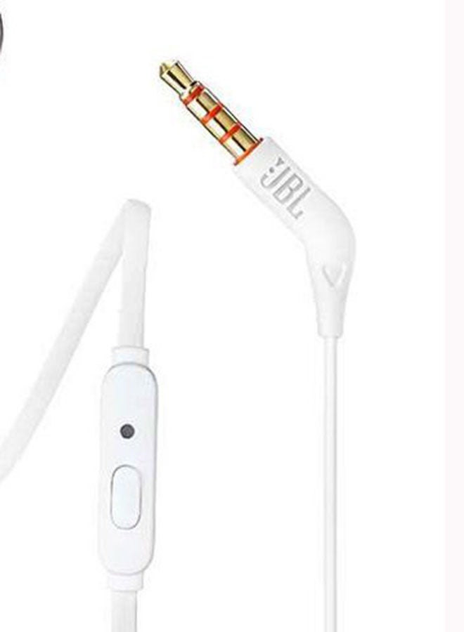 JBL - T205 Wired In-Ear Earphones With Mic Rose Gold/White - Image 1