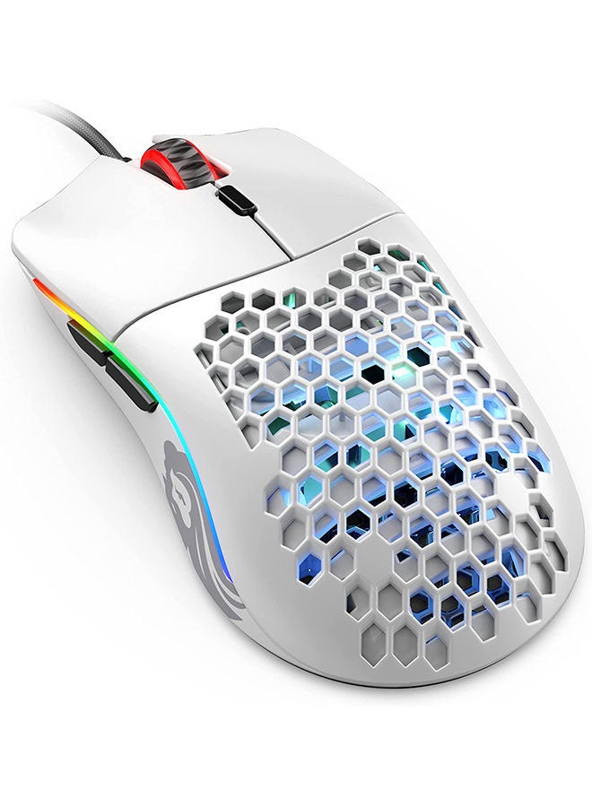 Glorious - Glorious Model O - Minus Wired Gaming Mouse - RGB 58g Superlight Ergonomic Gaming Mouse - Backlit Honeycomb Shell Design Gaming Mice (Matte White) - Image 1