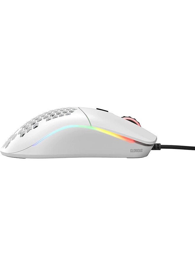 Glorious - Glorious Model O - Minus Wired Gaming Mouse - RGB 58g Superlight Ergonomic Gaming Mouse - Backlit Honeycomb Shell Design Gaming Mice (Matte White) - Image 1