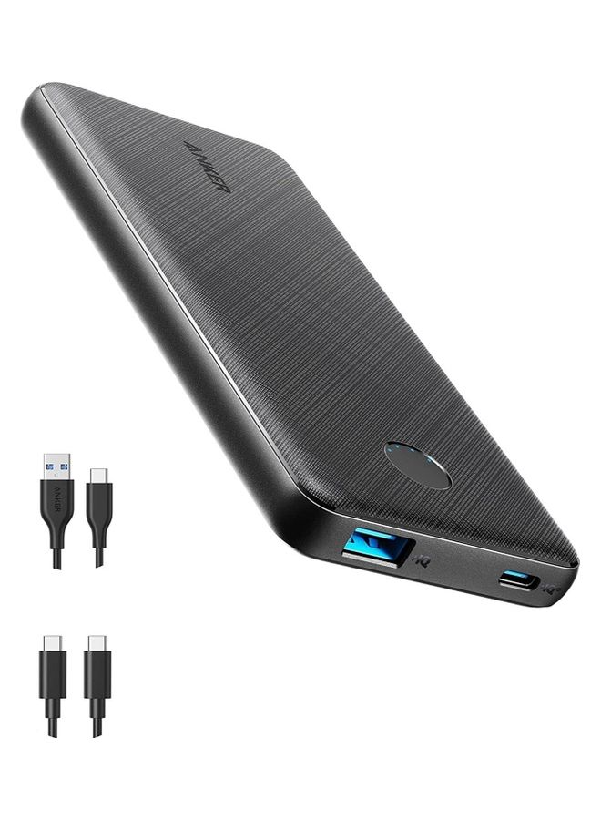 Anker - Power Bank, USB-C Portable Charger 10000mAh with 20W Power Delivery, 523 Power Bank (PowerCore Slim 10K PD) for iPhone 14 Series / iPhone 13 Series, S20, Pixel 4, and More Black - Image 1