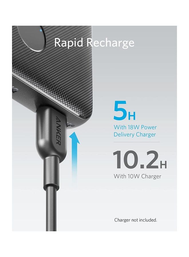 Anker - Power Bank, USB-C Portable Charger 10000mAh with 20W Power Delivery, 523 Power Bank (PowerCore Slim 10K PD) for iPhone 14 Series / iPhone 13 Series, S20, Pixel 4, and More Black - Image 1