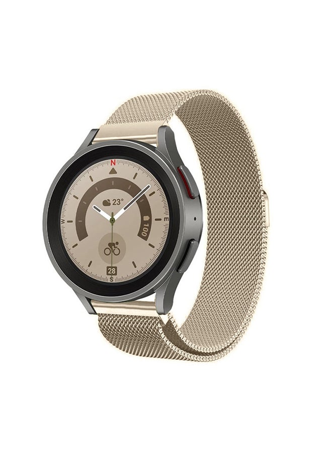 MARGOUN - Samsung Galaxy Watch 5 / Galaxy Watch 5 Pro Band Milanese Stainless Steel Strap 20mm Compatible with Galaxy Watch5 (44mm/40mm) Galaxy Watch5 Pro (45mm) Champagne Gold - Image 1