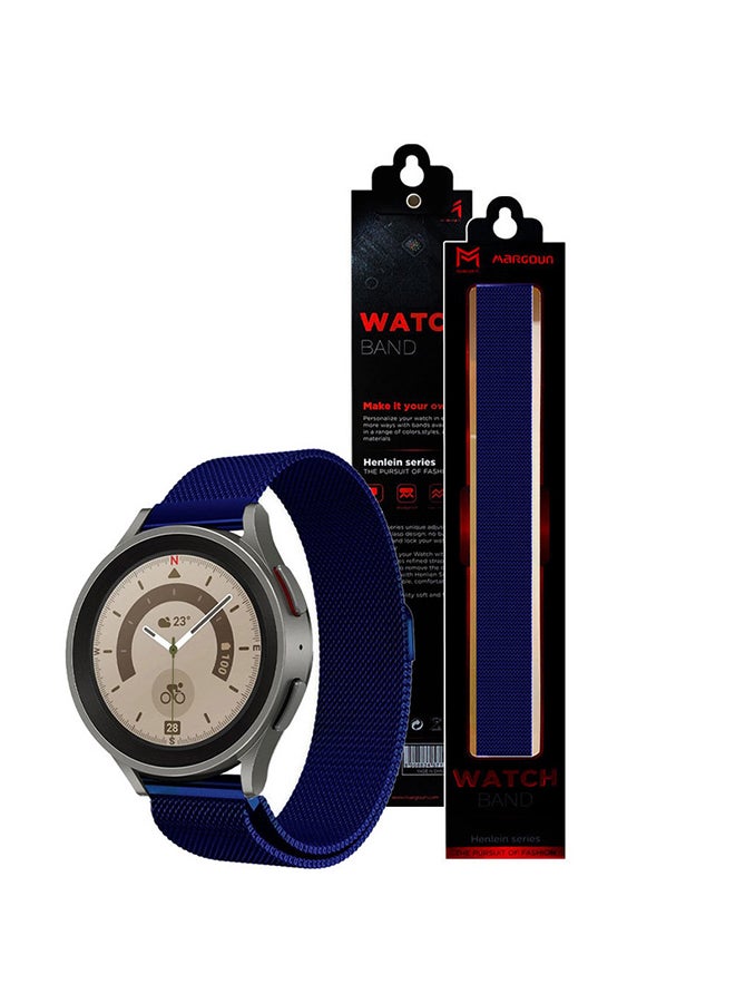 MARGOUN - Samsung Galaxy Watch 5 / Galaxy Watch 5 Pro Band Milanese Stainless Steel Strap 20mm Compatible with Galaxy Watch5 (44mm/40mm) Galaxy Watch5 Pro (45mm) Blue - Image 1