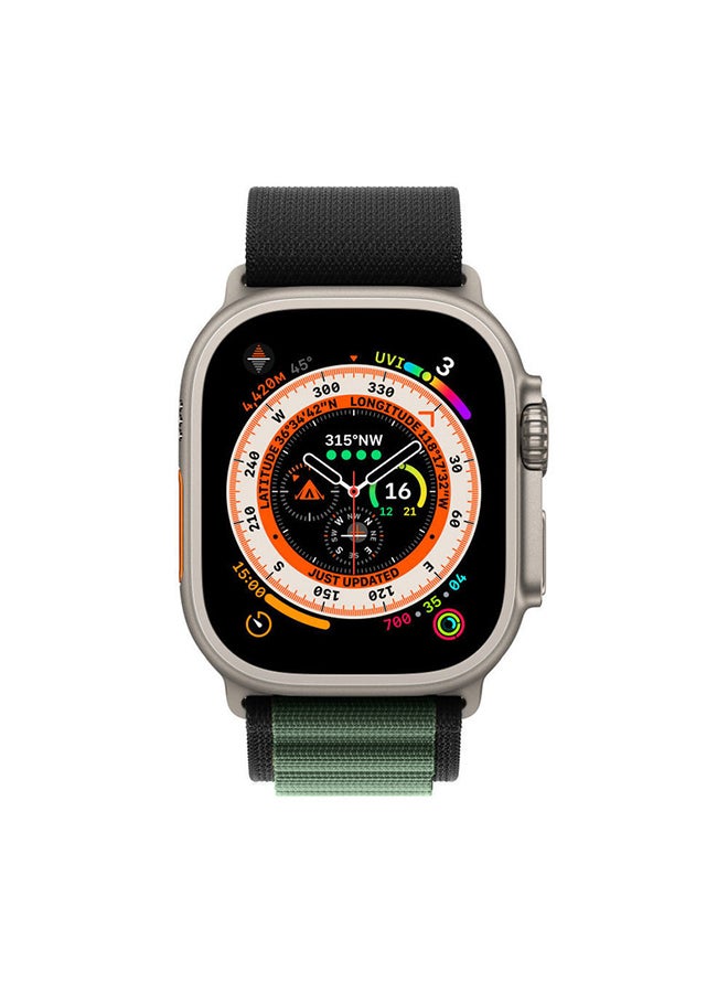 MARGOUN - Apple Watch Alpine Loop Band 49mm/45mm/44mm Nylon Woven Sport Strap Compatible with iWatch Series 8/Ultra/7/SE/6/5/4/3/2/1 Green/Black - Image 1