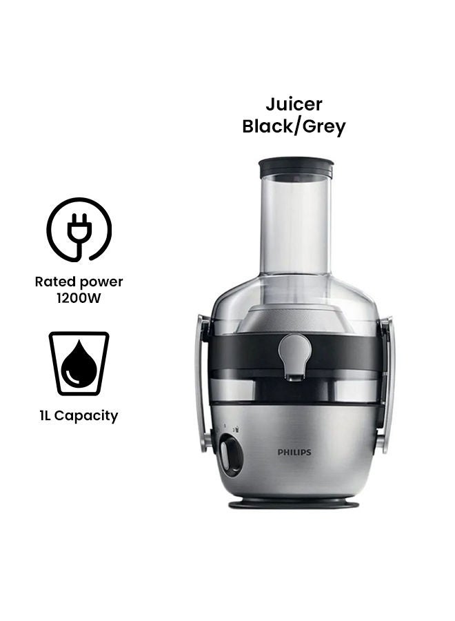 فيليبس عصارة آفانس بنمط الطرد المركزي من الستانلس ستيل 1 L 1200 W HR1922/21 أسود/ رمادي - Image 4