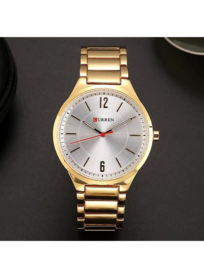 كارين ساعة يد بعقارب مقاومة للماء طراز 8280 - 40 مم - لون ذهبي للرجال - Image 3