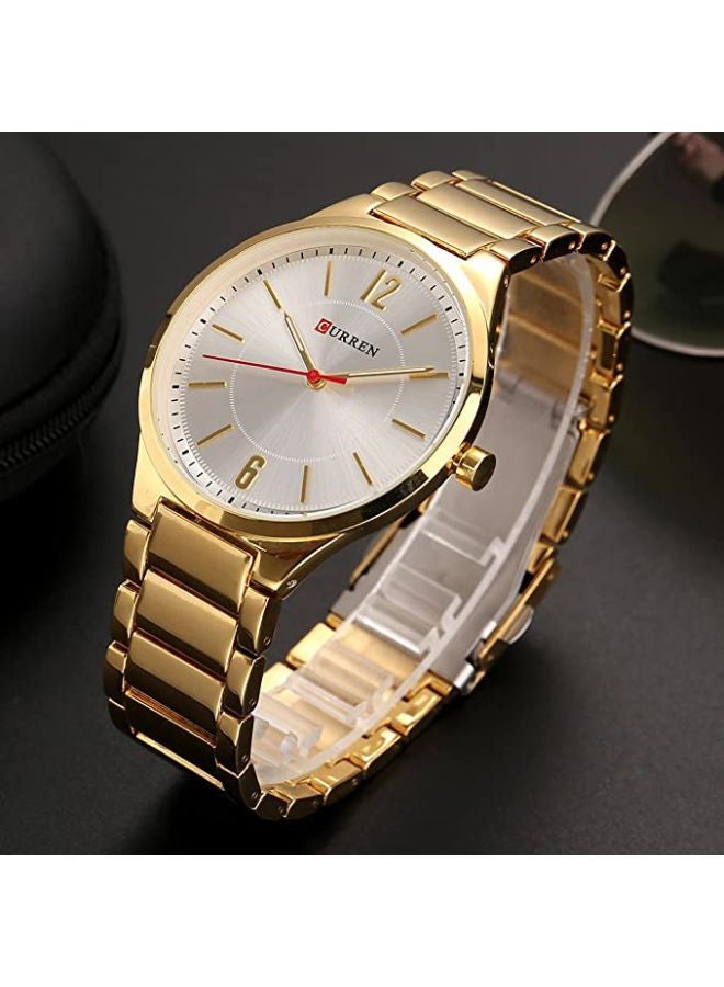 كارين ساعة يد بعقارب مقاومة للماء طراز 8280 - 40 مم - لون ذهبي للرجال - Image 5