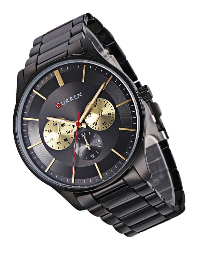 كارين ساعة يد بعقارب مقاومة للماء طراز 8282 - 44 مم - أسود للرجال - Image 5