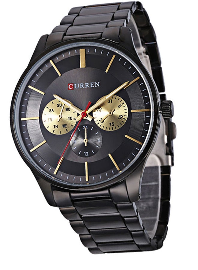 كارين ساعة يد بعقارب مقاومة للماء طراز 8282 - 44 مم - أسود للرجال - Image 4