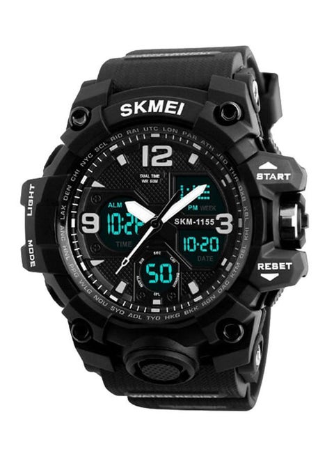 Men's Water Resistant Analog & Digital Watch 1155B - 55 mm - Black