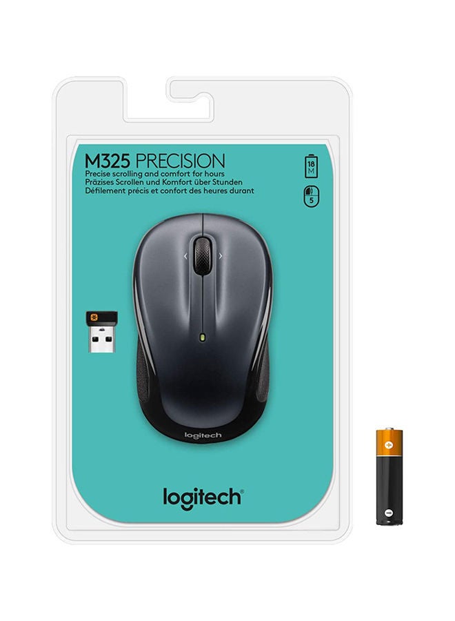 Logitech - M325 Wireless Mouse, 2.4 GHz with USB Unifying Receiver, 1000 DPI Optical Tracking, 18-Month Life Battery, PC/Mac/Laptop Black - Image 1