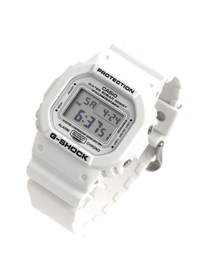 Men's Octagon Shape Resin Band Digital Wrist Watch 43 mm - White - DW-5600MW-7DR - v1671108771/N23138122A_5