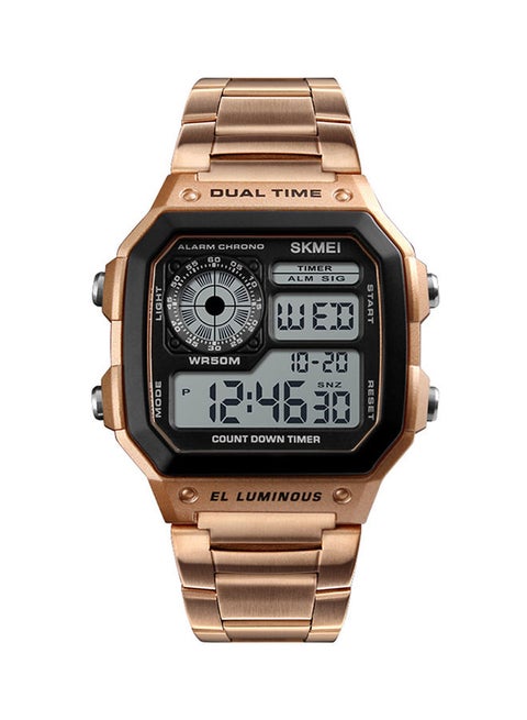 Men's Water Resistant Stainless Steel Digital Watch 1J2840RG